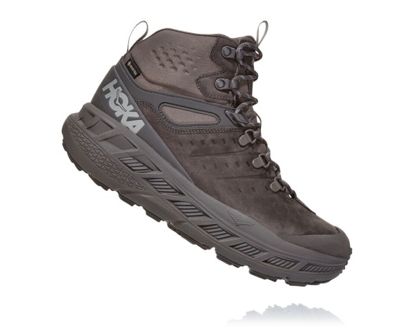 Hoka One One Stinson Mid GORE-TEX Mens UK - Dark Grey / Deep Grey Hiking Boots - UFTLA9048